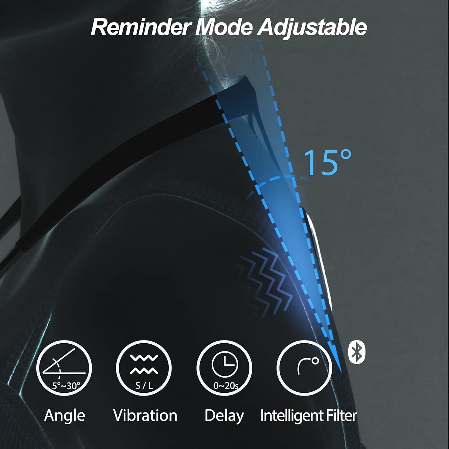 hipee P1 Smart Posture Trainer & Corrector, Control with App, Check Posture in Real Time, Strapless, Boost Health & Temperament